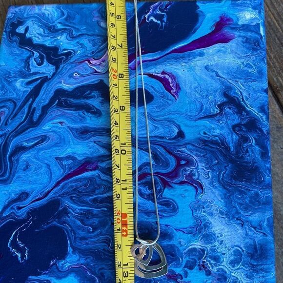 Faith Love Hope Sterling Silver Heart Pendant - Picture 5 of 6